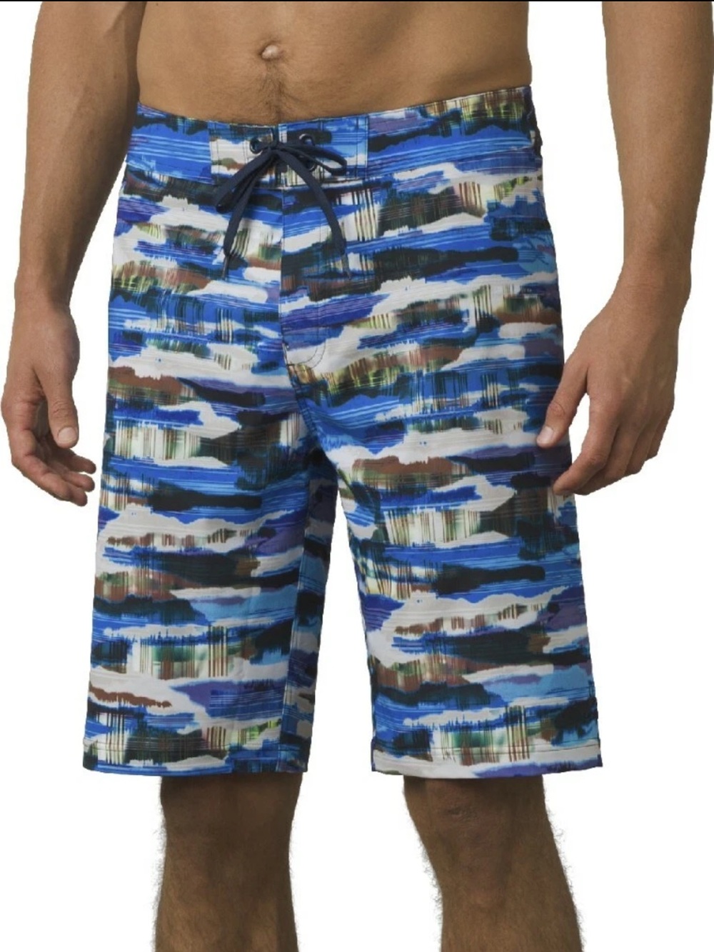 Prana Sediment Board Shorts Vortex Blue UPF 50 Men’s Size 34